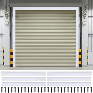 DoubleFill 10 x 10 ft Garage Door Brush Seal Kit, 3 Inch Roll up Door Seal with Aluminum Track, Heavy Duty Nylon Brush for Commercial Doors, Warehouse Barn, Energy Saving, Pest Proof, White