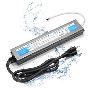 VOEWT LED Driver 300 Watts Waterproof IP67 Power Supply 85V-265V AC to 12V DC Converter,Quiet and Small LED Transformer Low Voltage Output with 3-Prong Plug 3 Feet Cable for LED Light Strip, Outdoor