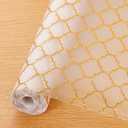 Cooyes Shelf and Drawer Liners for Kitchen Cabinets, Non Adhesive Cabinet Liner, EVA Waterproof Durable Non-Slip Drawer Mats for Shelves, Fridge, Storage, Kitchen Cupboards  Modern Pattern (23.6"W x 236"L, Amber)