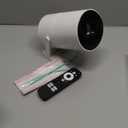 [ Built-in Google TV & Voice Control] WISHOLY Mini Projector with WiFi and Bluetooth, Built-in Streaming Apps, Portable Movie Projector 4K with 180 Rotatable for Outdoor, Home Theater, Movie Night (white)