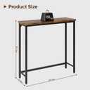 Narrow Entryway Console Table & Sofa Side Table - Industrial Hallway Table for Small Spaces, Behind Couch Table, Multi-Functional Living Room Bedroom Office,Brown, 29.5" x 9.4" x 29.5"