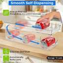2 Pack Rolling Soda Can Organizer for Refrigerator Can Dispenser for Fridge Beer Soda Seltzer Pop Can Soda Organizer for Fridge 10 Standard Size 11.15oz 12oz 330ML 355ML Cans Holder Storage