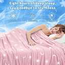 inhand Cooling Blanket - Cooling Blankets for Hot Sleepers -Decorative Lightweight Breathable Summer Cold Blankets for Sleeping Night Sweats to Keep Cool-(90"x108") Peach Pink