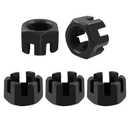 5Pcs M16 x 1.5mm Pitch Hex Slotted Castle Nut,Grade 4.8 Carbon Steel Hexagon Castle Nuts for Wheel Bearings,Mechanical Equipment,Black