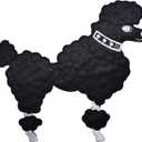 Black Poodle Dog Facing Right Embroidered Iron on Patch