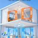 Ceiling Fans with Lights 52 inch,Flush Mount Low Profile,Smart Remote & App,RGB LED,Dimmable 3CCT,6-Speed Reversible,Sleek Ceiling Fan for Bedroom Living Room Apartment Nursery,White