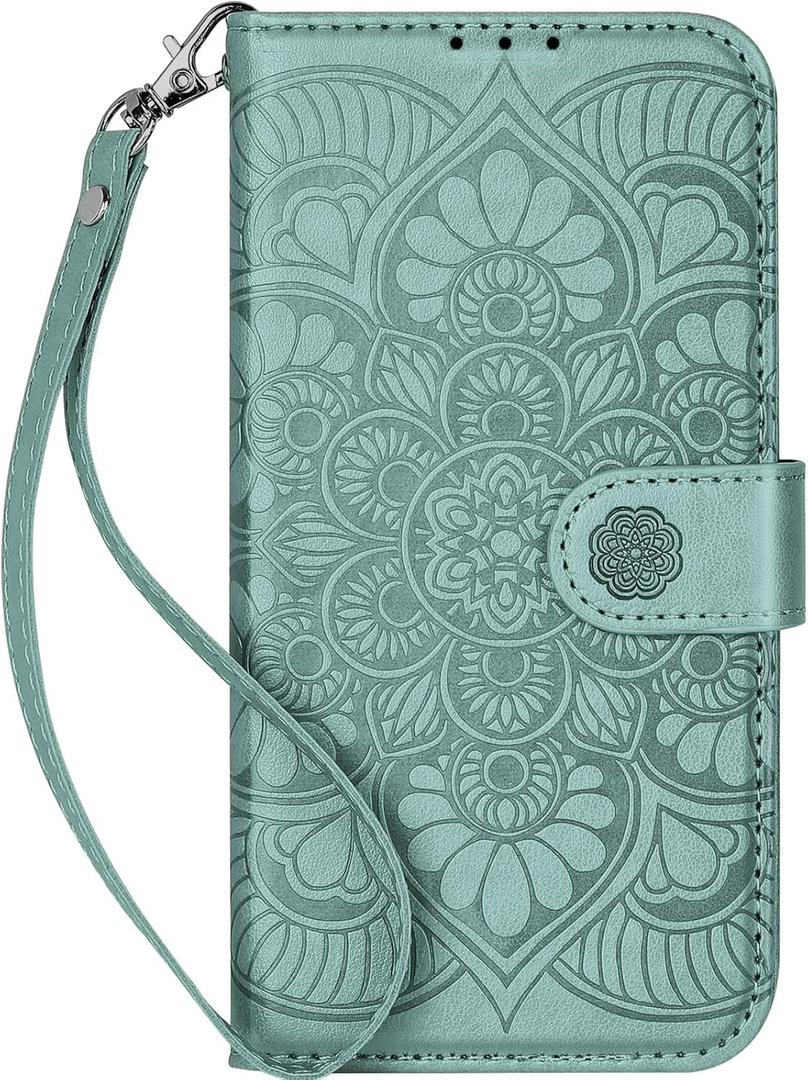 Wallet Case for Galaxy S23 Ultra W-Green | RFID Blocking, 3 Card Holder, Stand, with Credit Card Slot, PU Leather, Magnetic, Protective, Flip Cover