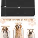 Dog Food Mat 36"x24", Waterproof Pet Feeding Mat with Diversion Grooves and Raised Edges, Large Non-Slip Dog Bowl Mat for Food and Water, Cat Food Mat for Floors, Easy to Clean, Black