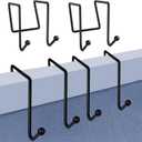 HiGift 4 Pack Cubicle Double Coat Hooks for 2 Inch Width Cubicle Panel Partition Wall, Cubicle Panel Metal Hooks for Hanging Clothes, Bags, Purses, Keys, Umbrellas, Color Black