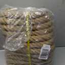 Natural Jute Rope 1-1/2 in x 50 Ft - Heavy Duty Thick Hemp Rope, Twisted Hemp Ropes for Crafts, Porch Swings, Tug of War, Railings, Nautical Decor, Landscaping & Home DIY Projects