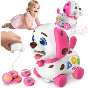 Puppy Toy for 1 Year Old Girl Gift, Musical Baby Toy 6-12-18 Month, First Birthday Gifts for 1 Year Old Girl Boy, Educational Infant Toys for 7 8 9 10-12 Month (Pink)