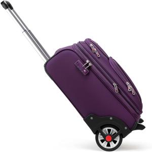 Laduga Softside Expandable Luggage with Large Wheels Carry-On Luggage Suicase (Purple, 21-Inch)