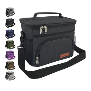 ExtraCharm Insulated Lunch Bag for Women/Men - Reusable Lunch Box for Office Picnic Hiking Beach - Leakproof Cooler Tote Bag Organizer Black