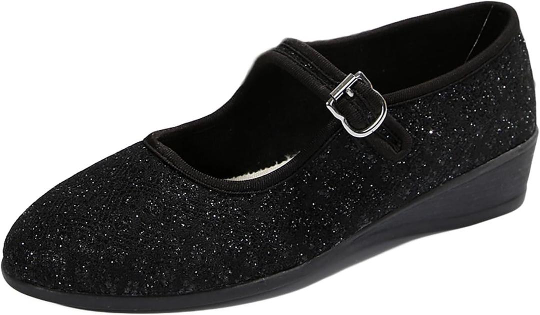 Women's Mary Jane Flats Comfortable Slip-on Flats Round Toe Dressy Ballet Shoes for Women (6)