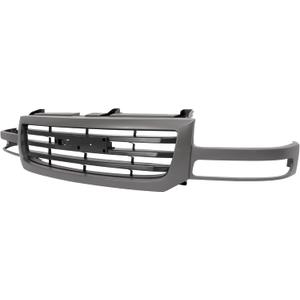 ALMULOO Front Grille Compatible with 2003-2006 GMC Sierra 1500 2007 GMC Sierra 1500 Classic 2003-2004 GMC Sierra 2500 Front Bumper Grill Textured Black and Gray Replacement for GM1200476 19130790