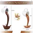 Floating Coffee Cup Sculpture, 2 Pieces 8.7 in Magic Pouring Spilling Splash Coffee Mugs, Funny Resin Coffee Mug Decorations for Cafe or Kitchen (Brown, Black)