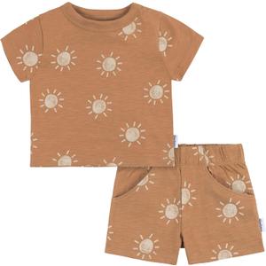 Gerber Baby Boys Toddler T-Shirt and Shorts Set, Suns, 5T
