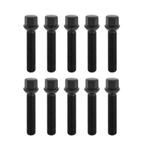 M14x1.5mm Ball Seat Wheel Lug Bolt for Volkswagen 19mm Hex 65mm Shank Length Sturdy | Extended Bolts Black 10 Pcs