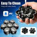 7 Head Magnetic Shaver Head Replacement for Freebird/SHPAVVER/Wyklaus/Cyruzi Head Shaver Bald Men - Universal Fit for Most Brand Shavers, Head & Face Grooming (Black/2Pack)
