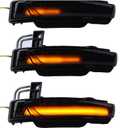 Riloer 2 pcs Driver Side + Passenger Side Smoke Lens Sequential Flowing Light, 1 Pair Mirror Turn Signal Light, 2011-2020 Compatible with Jeep Grand Cherokee WK2