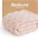 Bedsure GentleSoft Sage Green Throw Blanket for Couch - Checkered Fleece Blankets Gifts for Women Men Girls, Cute Soft Cozy Throw for Bedroom Home Decor Gifts, 50x60 Inches, Light Pink