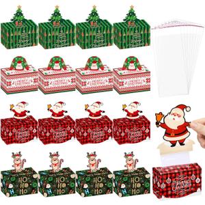 12 Pcs Christmas Money Box for Cash Gift Pull Santa Dispenser Pop up Christmas Money Holder Gift Big 300 Transparent Bag Cash Box Elk Cake Kit for Pull Adults Party(Classic)