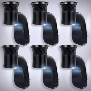 Hohean 6 Pcs Wall Fragrance Plug with Night Light Compatible with Bath and Body Works WallFlower Refills (No Fragrance Included), ETL Certified, Rotatable Scent Control Plug for Home/Office (Black)