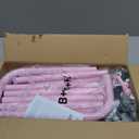 Laiensia Double Rods Garment Rack with Wheels, Clothing Rack for Hanging Clothes,4 Hooks, Multi-Functional Bedroom Clothes Rack, Pink