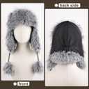 Women Faux Fur Trapper Hat with Pompoms Warm Classic Ear Flaps Fuzzy Bobble Cap Warm Outdoor Ski Snow Cap for Women and Men