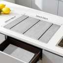 Stone Dish Drying Mat for Kitchen Counter24x16 Collapsible Diatomaceous Earth Mats Quick Drying Absorbent Dish Mat,Non-Slip Countertop & Bath Mat for Dishes Cups Bottles,Light Gray