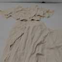 Casual Summer Dresses for Women - Flutter Short Sleeve Crew Neck Smocked A Line Flowy Midi Dress, Size L