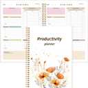 ADHD Planner for AdultsWomenDaily Productivity Planner with Task Management Organizer, Self-Cares, Daily Schedule,To-Do List,Brain Dump,ADHD Journal to Stay Organized and Focused (Orange Floral)