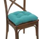 Klear Vu Gripper Overstuffed Universal Non-Slip Dining Chair Cushions for Kitchen Decor or Office Use, U-Shaped Skid-Proof Seat Pad, 15x15 Inches, 2 Count (Pack of 1), Solid Teal Blue