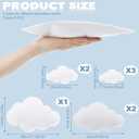 8 Pcs Classroom 3D Cloud Decoration Hanging for Ceiling Party Decoration Artificial Cloud Ornament Hanging Ceiling Wall Decor for Birthday Wedding Baby Shower Nursery Children Room (Delicate,White)