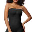 Bodysuit for Women Tummy Control Shapewear Seamless One Piece Bodysuit Detachable Shoulder Strap Black S