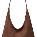 Womens Fashion Suede Shoulder Bags Large Tote Bag Retro Purse Handbag Casual Work Ladies Top Handle Satchel