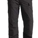 FREE SOLDIER Men's Waterproof Snow Insulated Pants Winter Skiing Snowboarding Pants with Zipper Pockets (Medium(34-36)/32L, Black)