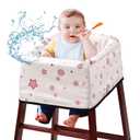 BALAPET Resuable Waterproof High Chair Cover for Restaurant, Thick Soft Baby Chair Protector Cover for Wooden or Restaurant High Chair, Protect Against Messy Meals and Dirty (Stars)