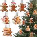 Soaoo 24 Pcs Christmas Air Freshener Gifts Bulk Gingerbread Scented Christmas Ornaments Decorations Gingerbread Man Scented Hanging Tree Decorations Xmas Party Supplies Stocking Stuffers