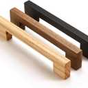 Black Square 7-1/2in 4 pcs Wooden Drawer Pulls Handle pulls for cabinets Kitchen Cabinet Drawer pulls Cabinet Door Pull