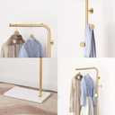 Metal Gold Coat Racks, Standing Coat Rack with Heavy Base, Modern Coat Tree with Crossbar and 3 Hooks, Entryway Coat Racks for Handbags, Clothing.(67inch)