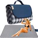 K Y KANGYUN Outdoor Picnic Blankets 80" x 80", Extra Large Beach Blanket, Foldable Lightweight Waterproof Sand Mat, Picnic Blanket for Beach Camping Hiking Park Patio (Dark Blue, 80x80 inch)