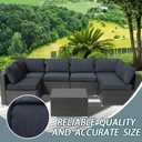 14Pcs Outdoor Cushion Covers Replacement Washable w/Zipper for 6-Seaters Sofa Patio Slipcovers Set Seat and Back Covers Only-25.6x25.6x3.9inch