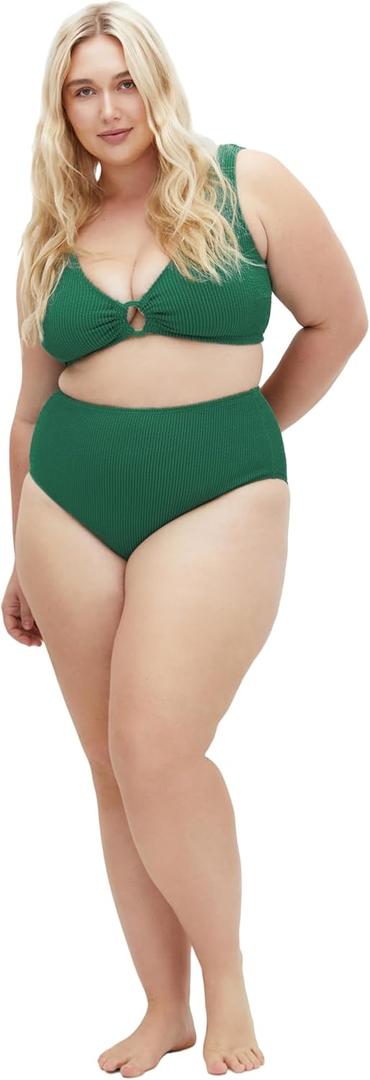 City Chic Women's Plus Size Top - Avalon Bikini (Amazon Green)