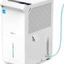 5,000 Sq.Ft Most Efficient Energy Star 2024 Dehumidifier with Pump,Vellgoo Max 120 Pint/D Compressor Dehumidifier For Basement With Drain Hose, Smart Humidity Control (White)