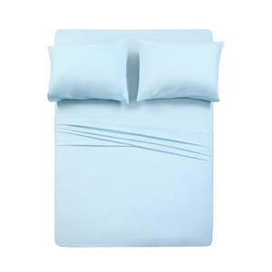 Luxury 1800 Bedding Sheets & Pillowcases - 4 Piece Set - 1 Flat, 1 Fitted Sheet & 2 Pillow Cases - Extra Soft Cooling - Deep Pocket up to 16" - Twin XL, Baby Blue