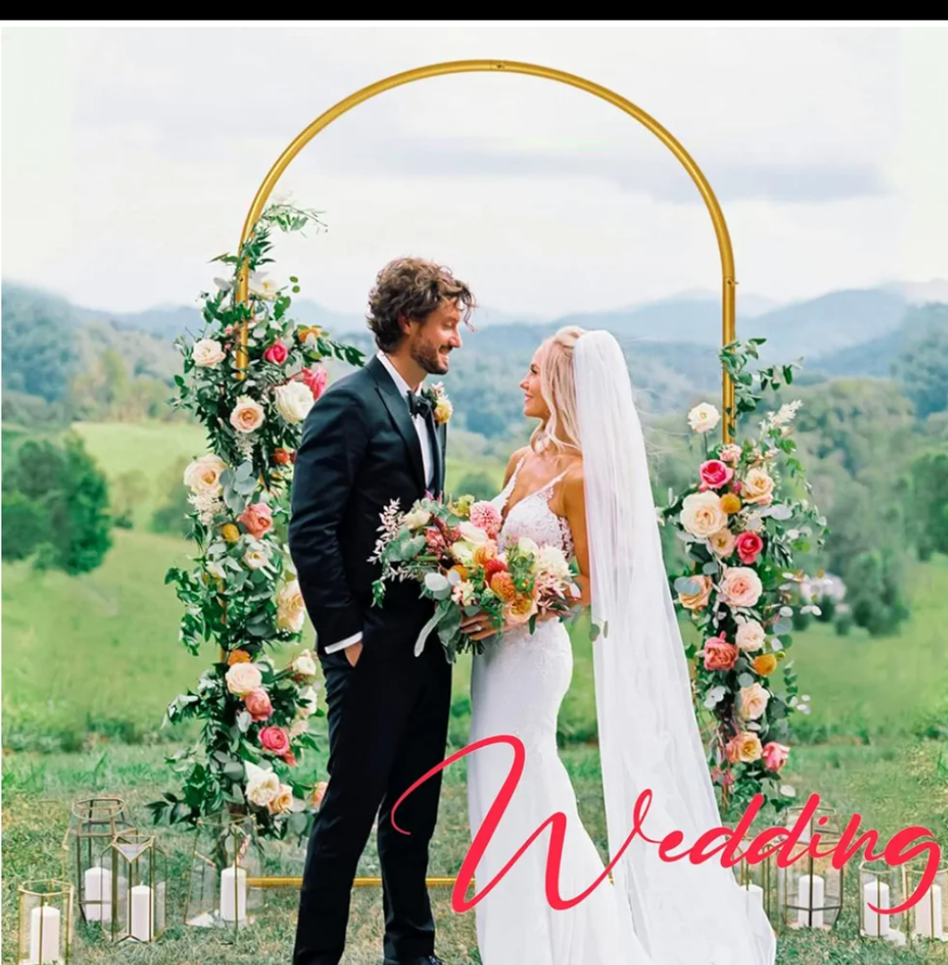 Wedding Arch Backdrop Stand Set of 1 Wedding Arches for Ceremony Chiara Backdrop Stand 3.9FT×7.2FT Metal Arch Backdrop Stand Round Arch Backdrop Stand