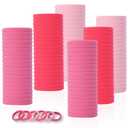 LuSeren 120 Pcs Pink Hair Ties for Women, No Damage Soft Seamless Nylon Hair Elastics for Thick Hair, Ponytail Holders, 3 Gradient Pink Hair Accessories