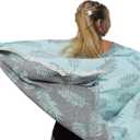 CHICON Premium Turkish Beach Towel Cotton Peshtemal - Stylish Turkish Bath Towels Extra Large Blanket for Beach and Bathroom - Prewashed - 38 x 72 Inch XL - Palm Leaf Turquoise (1 Unit)