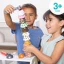 Melissa & Doug Wooden Scoop & Serve Ice Cream Counter, Pretend Play Store, 28 Toy Food & Play Kitchen Accessories, Preschool Toys for Girls & Boys 3+